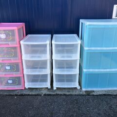 プラスチック収納チェスト3点 J10094