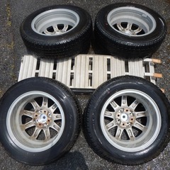 アルミホイール 4本セット　ホットスタッフ エクシーダー 165/70 R14 PCD100 38 45 50イン 14×5 1/2J　スタッドレス　残り5mm程度