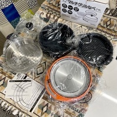 【未使用品‼️】付属品多数♪ アルファックスコイズミ 4wayマルチグリル鍋 調理家電 蒸す/煮る/焼く/揚げるの画像