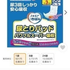 尿とりパッドパワフルスーパー吸収　200円／1個　5個