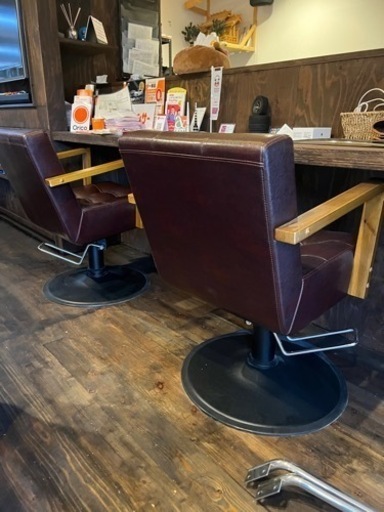 レザー　イス　アームチェア　椅子　2個セット