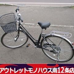 自転車 27インチ シティサイクル 7段変速 ブラック 状態良好...