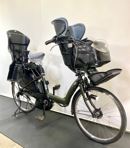 関東全域送料無料 保証付き 電動自転車　ヤマハ　パスキッス　26インチ　3人乗り 8.7ah カーキ