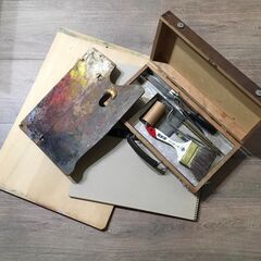 無料・油絵道具バッグ、スケッチブック・画板
