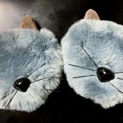 猫　アクセサリー　小物　グレー　ふわふわ　2つセット