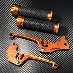 BWS125FI BWS-X◇NCY アジャストレバー & JPSグリップ 2点セット◇新品◇オレンジ◇の画像