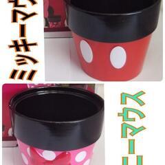 お値下げしました【ディズニー　ミッキー・ミニーマウス２個入りの２箱ット
陶器　小物入れ　プランターカバー　】の画像