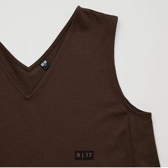 UNIQLO マーセライズドコットンAラインワンピース　ブラックの画像