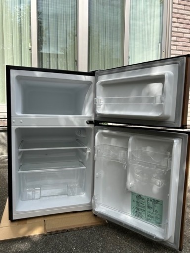 2ドア冷凍冷蔵庫 エスキュービズム 90L木目調