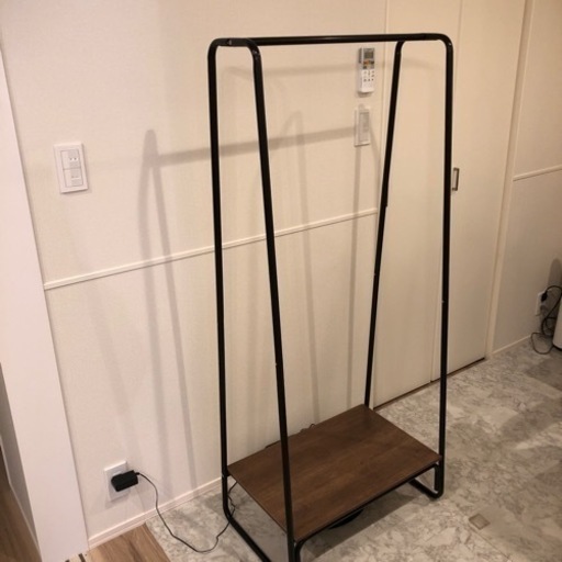 アイリスオーヤマ ハンガーラック ラック付き ボード1枚 幅64×奥行40×高さ150cm ブラック PI-B1 スタイルハンガー