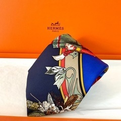 ガレ柄　⭐︎ HERMES ⭐︎ ユニセックス　スカーフ　ネクタ...