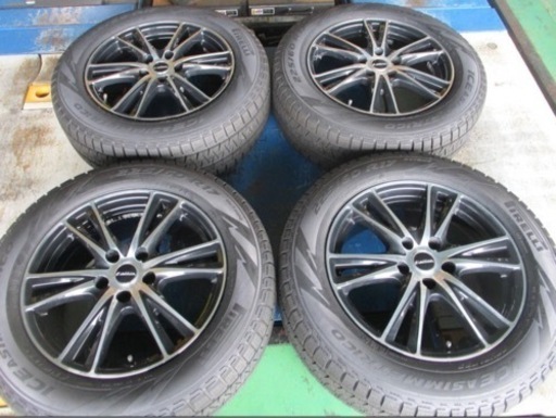 【美品】ラフィット SK-6 17x7J 5H 114.3 +38 4本 1台分 225/60R17 ヴェルファイア アルファード デリカ D5 アウトランダー 雪 冬