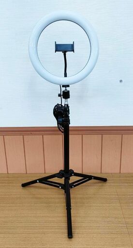 LEDリングライト 三脚付き スマホ固定 ライブ配信 ライバー