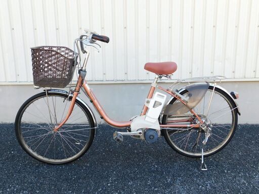 新基準 2010 子供乗せ対応! Panasonic リチウムビビDX BE-END432 アンティークローズ 6.6Ah 新品サドルに交換! 車体＆バッテリー極めて良好! 自556