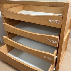 【沖縄にて　ありがとうございました】木製チェスト　ガラス天板　1...