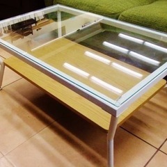 値下げ　フランフラン　ガラステーブルの画像