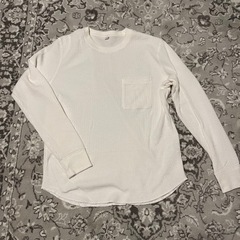 UNIQLO メンズ　ワッフル　ロンT 長袖　ホワイト