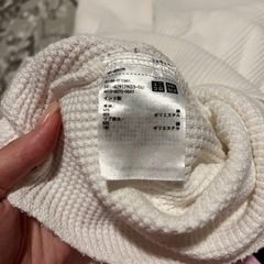 UNIQLO メンズ　ワッフル　ロンT 長袖　ホワイトの画像