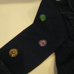 袖に刺繍の薄手デニム★140㎝の画像