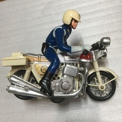 昭和レトロ ブリキソフビ 白バイ ゼンマイ稼働 CB750Fou...