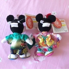 ミッキー ミニー 2021 正月 着物 ぬいぐるみバッジの画像