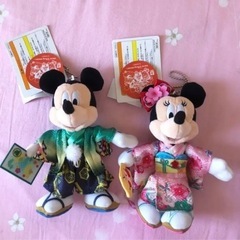 ミッキー ミニー 2021 正月 着物 ぬいぐるみバッジ