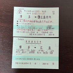 サイコロきっぷ　博多駅から広島駅行き　片道の画像