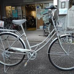 中古自転車２２６４　前後タイヤ新品！　２６インチ　６段ギヤ　ダイ...