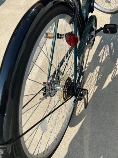 折りたたみ自転車 26インチ カゴ 6段ギア付き