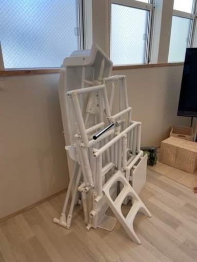 値下げ☆3段ジャングルジム　白　ロング滑り台　折り畳み　ブランコ　鉄棒　キッズパーク　野中製作所