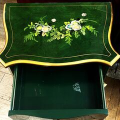 アンティーク☆猫脚 コンソールチェスト ロココ調 花模様 ペイント