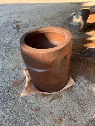 昭和レトロ、木臼 ウス 餅つき