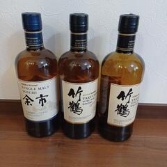 竹鶴ピュアモルト2本、余市シングルモルト1本