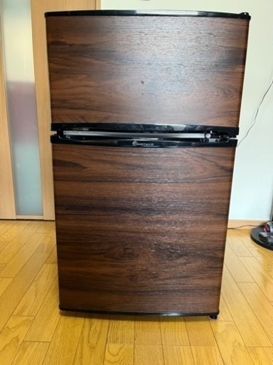 冷蔵庫　一人暮らし　90L  木目
