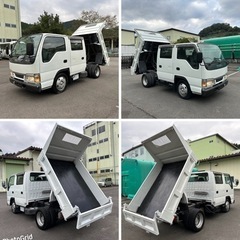 早い者勝ち！H15年いすゞエルフダブルキャブダンプ！新明和製積載2000kg！フレーム腐食無し！修復歴無し実走行！上物動作確認済み！Wキャブの画像