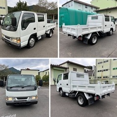 早い者勝ち！H15年いすゞエルフダブルキャブダンプ！新明和製積載2000kg！フレーム腐食無し！修復歴無し実走行！上物動作確認済み！Wキャブの画像
