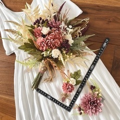 ブーケ ブートニア ヘッドドレス 3点セットの画像