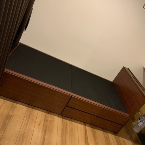 ベッド　木目　コンセント付き　収納付き