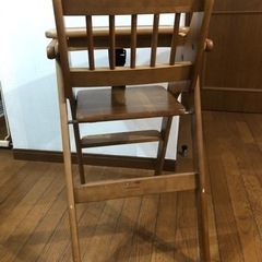 澤田木工所 ハイチェア テーブル付 折りたたみ式 木製ハイチェアの画像