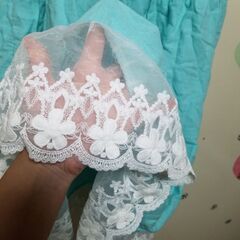 ハンドメイド フレアスカート ミントグリーンの画像