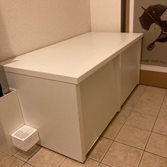 【取りに来てくれる方】900×450×410サイズの靴箱☆ホワイト
