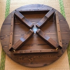 本格木製丸テーブル　ちゃぶ台　直径90cmの画像