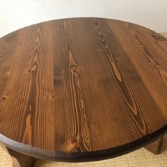 本格木製丸テーブル　ちゃぶ台　直径90cmの画像