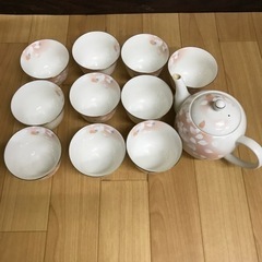(取引中)宇野千代　桜模様の急須湯呑み10客セット　105