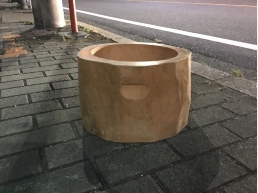 餅つき用木製臼、天然木彫り!!