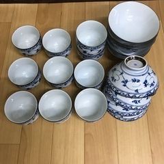 お茶碗お湯呑み同柄10客ずつセット　123