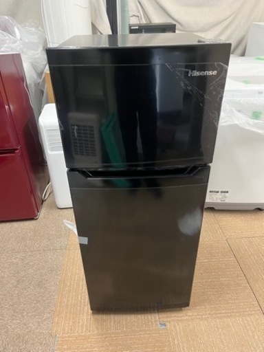 【未使用】2022年製　直冷式　ハイセンスノンフロン2ドア冷蔵庫120L/ブラック/配送設置可能