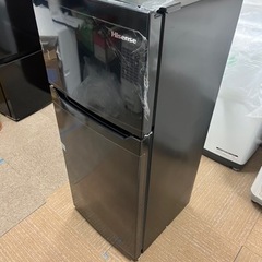 【未使用】2022年製　直冷式　ハイセンスノンフロン2ドア冷蔵庫120L/ブラック/配送設置可能の画像