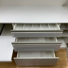 2枚扉レンジボード 松田家具 グレー×ホワイト