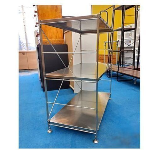 【無印良品 ステンレスユニットシェルフ ステンレス棚セット ワイド 小】幅86cm 3段 ユニット式 MUJI オープンシェルフ ラック 什器 札幌 本郷通店 ステンレスユニットシェルフ ステンレス棚セット ワイド 小